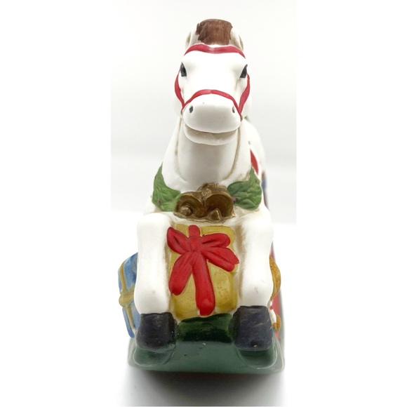 Rocking Horse Musical Toyland Bisque Porcelain Figure 8" Toyland - Picture 7 of 7